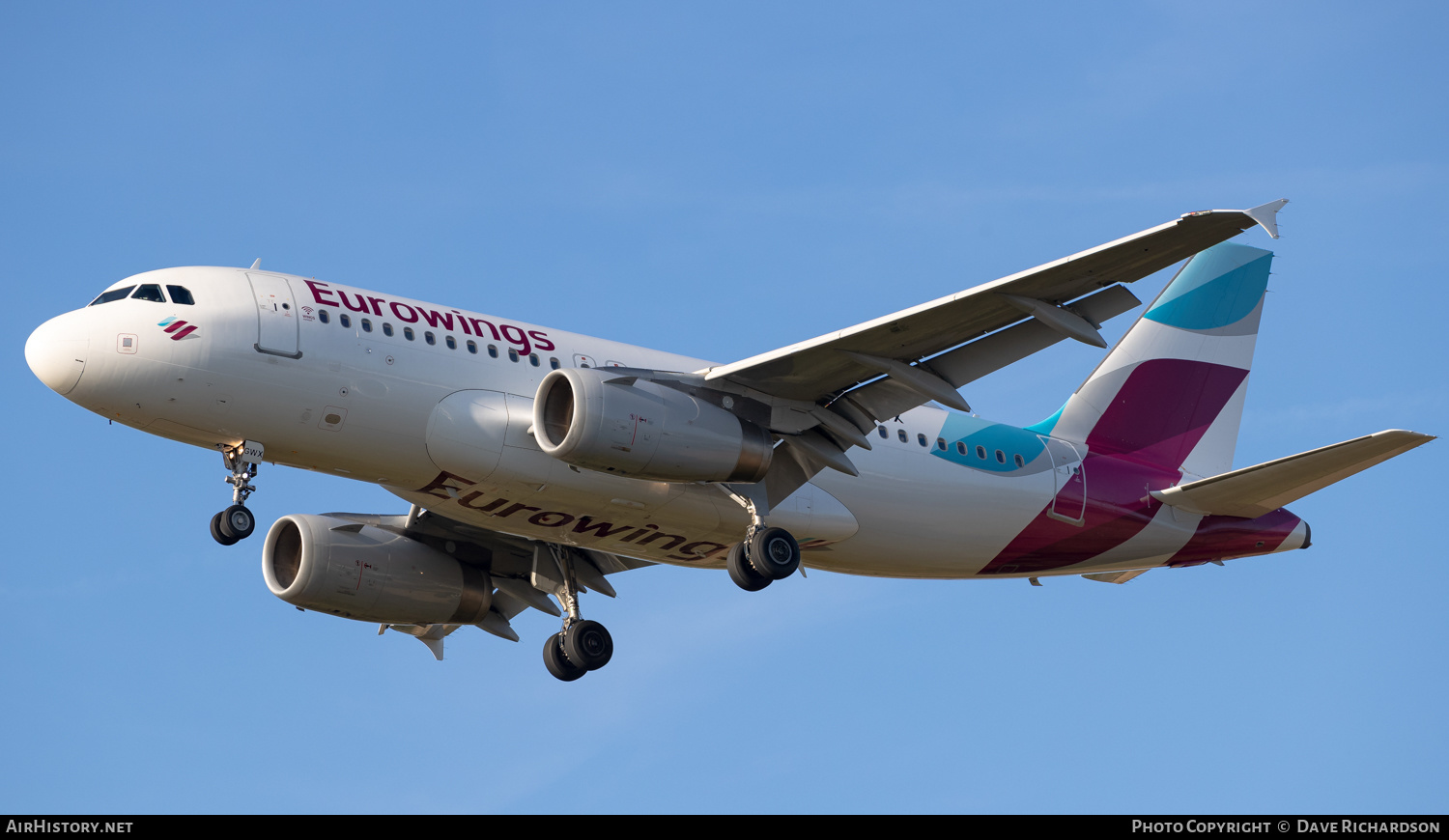 Aircraft Photo of D-AGWX | Airbus A319-132 | Eurowings | AirHistory.net #500821
