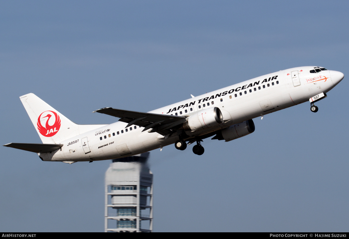 Aircraft Photo of JA8597 | Boeing 737-4Q3 | Japan TransOcean Air - JTA | AirHistory.net #501076
