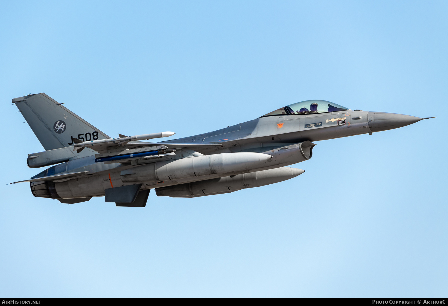 Aircraft Photo of J-508 | General Dynamics F-16AM Fighting Falcon | Netherlands - Air Force | AirHistory.net #501525