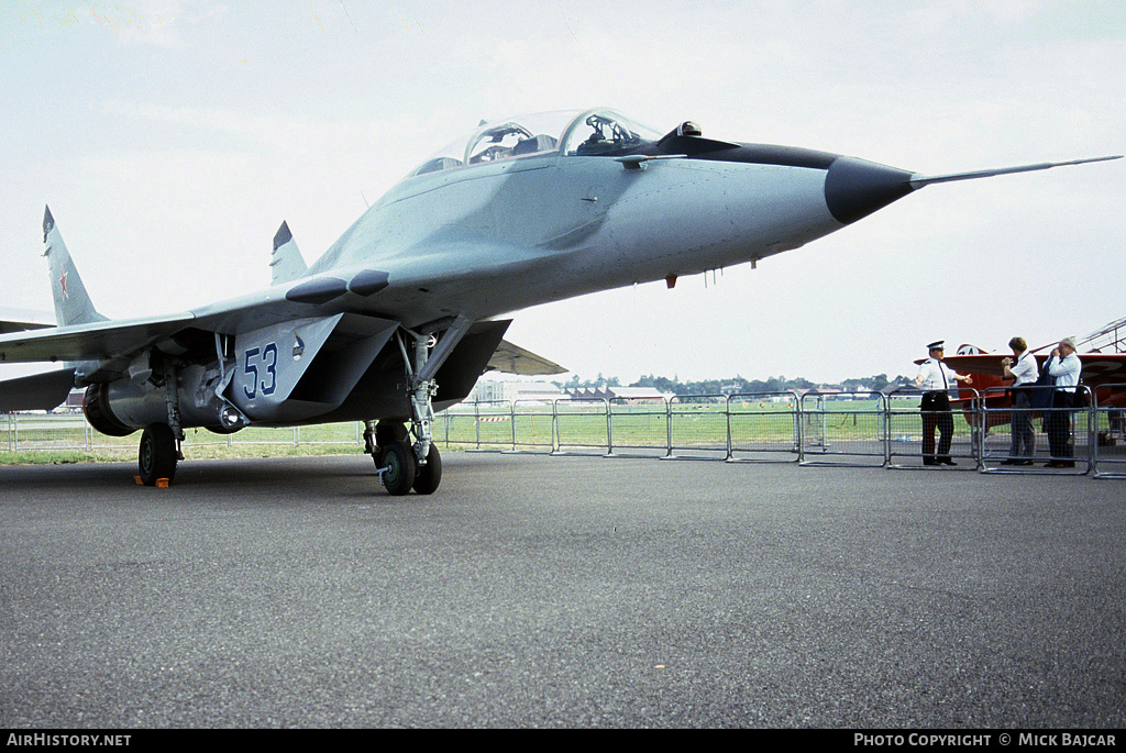 Aircraft Photo of 53 blue | Mikoyan-Gurevich MiG-29UB (9-51) | Soviet Union - Air Force | AirHistory.net #501949