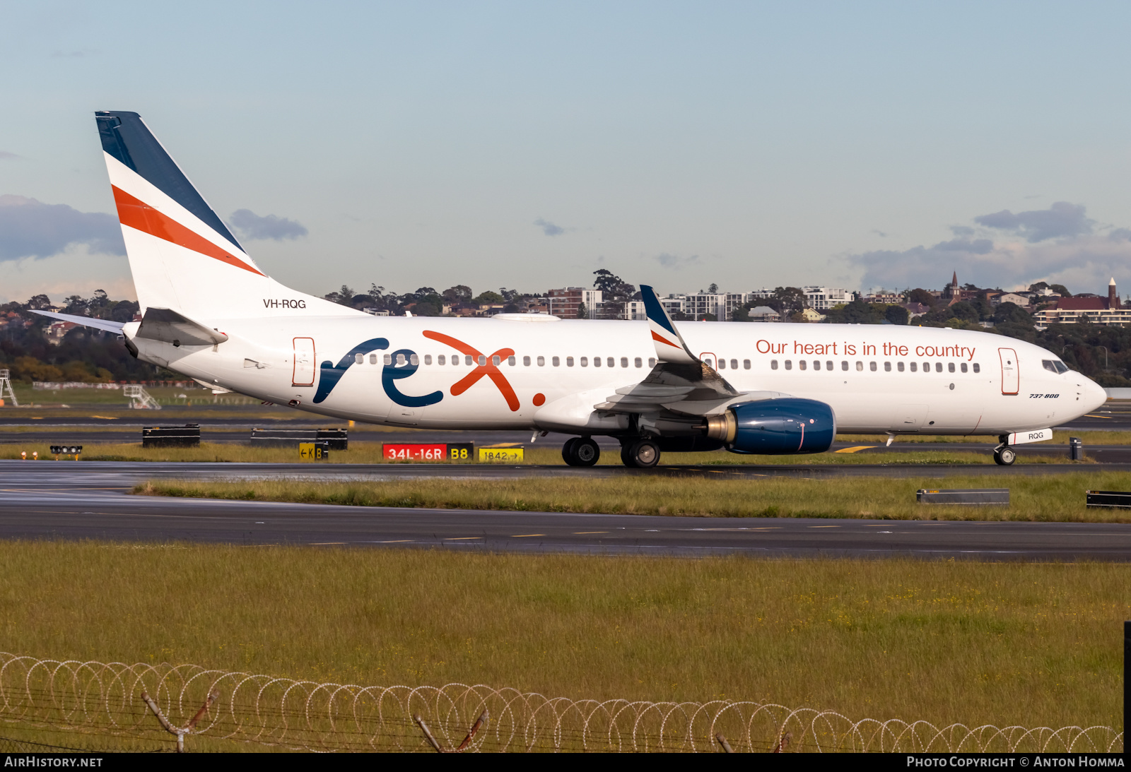 Aircraft Photo of VH-RQG | Boeing 737-8FE | REX - Regional Express | AirHistory.net #502336