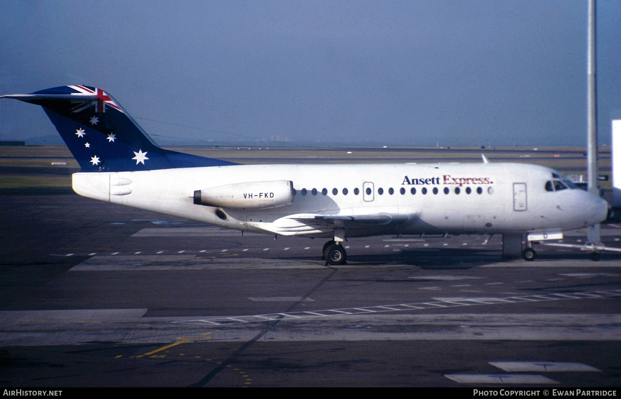 Aircraft Photo of VH-FKD | Fokker F28-1000 Fellowship | Ansett Express | AirHistory.net #502458