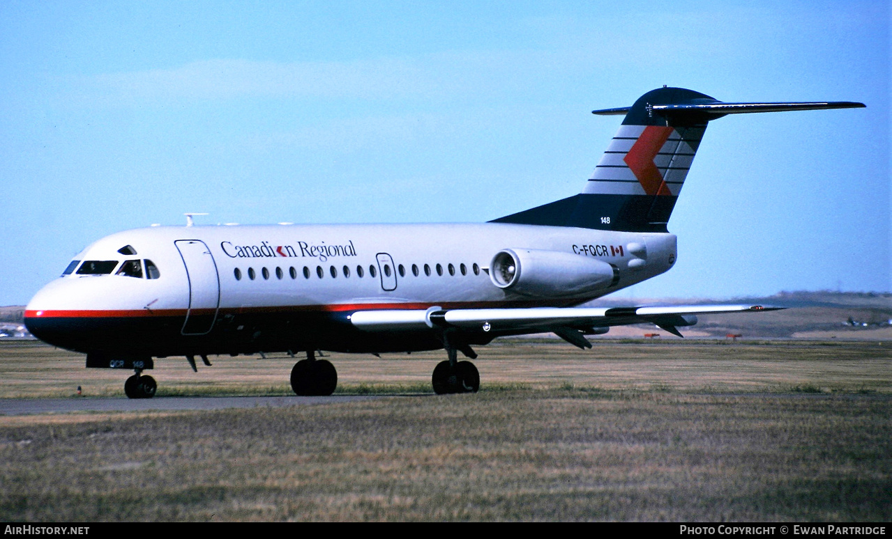 Aircraft Photo of C-FQCR | Fokker F28-1000 Fellowship | Canadian Regional Airlines | AirHistory.net #502497