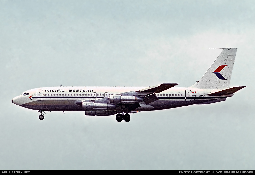 Aircraft Photo of CF-PWV | Boeing 707-138B | Pacific Western Airlines | AirHistory.net #502606