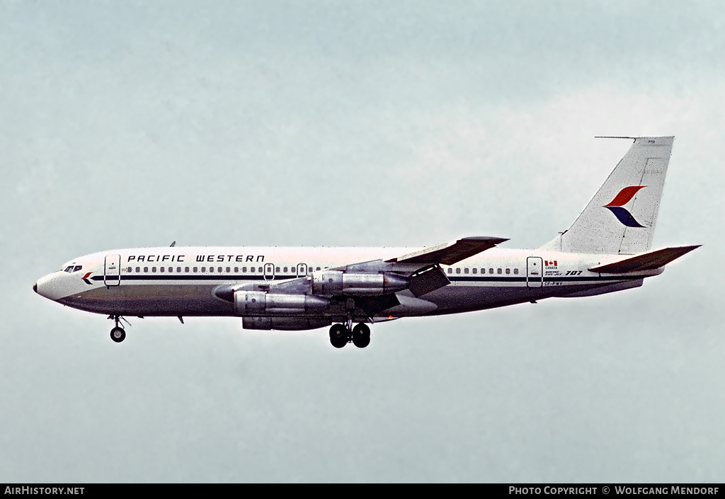 Aircraft Photo of CF-PWV | Boeing 707-138B | Pacific Western Airlines | AirHistory.net #502606