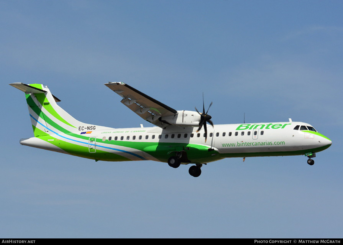 Aircraft Photo of EC-NSG | ATR ATR-72-600 (ATR-72-212A) | Binter Canarias | AirHistory.net #502819