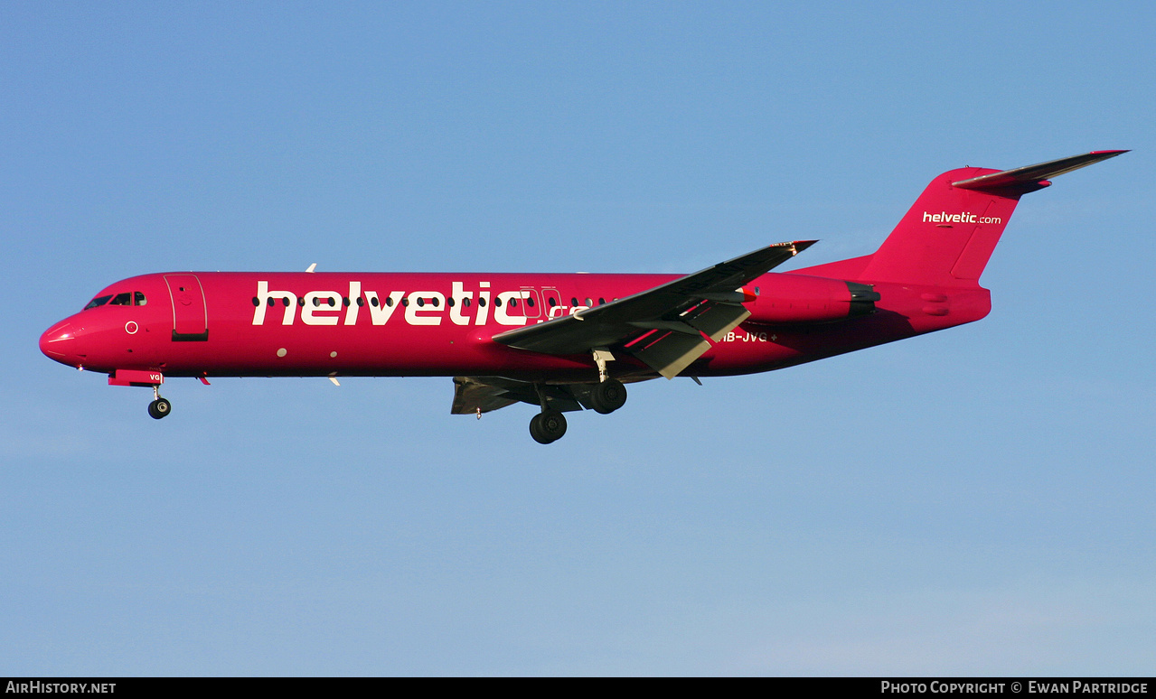 Aircraft Photo of HB-JVG | Fokker 100 (F28-0100) | Helvetic Airways | AirHistory.net #503229
