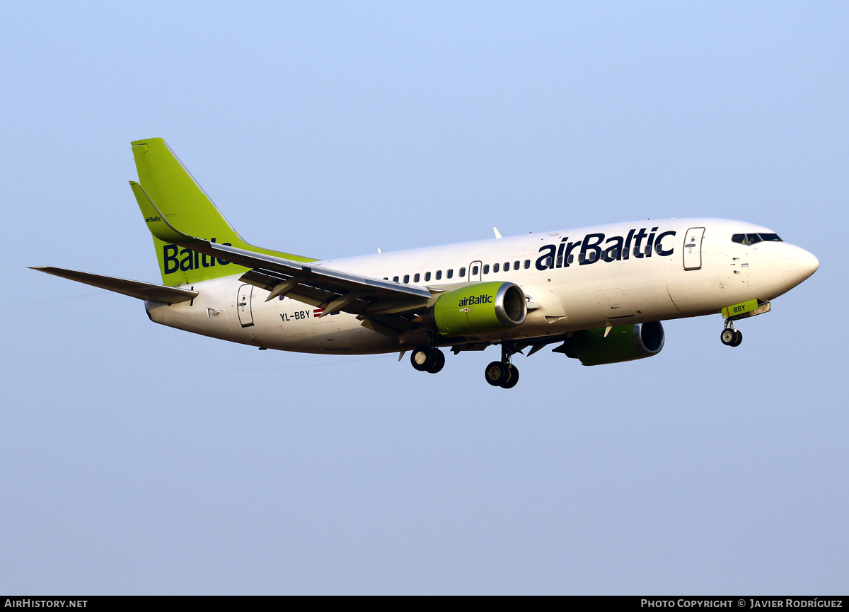 Aircraft Photo of YL-BBY | Boeing 737-36Q | AirBaltic | AirHistory.net #503241