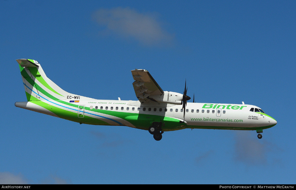 Aircraft Photo of EC-MVI | ATR ATR-72-600 (ATR-72-212A) | Binter Canarias | AirHistory.net #503307