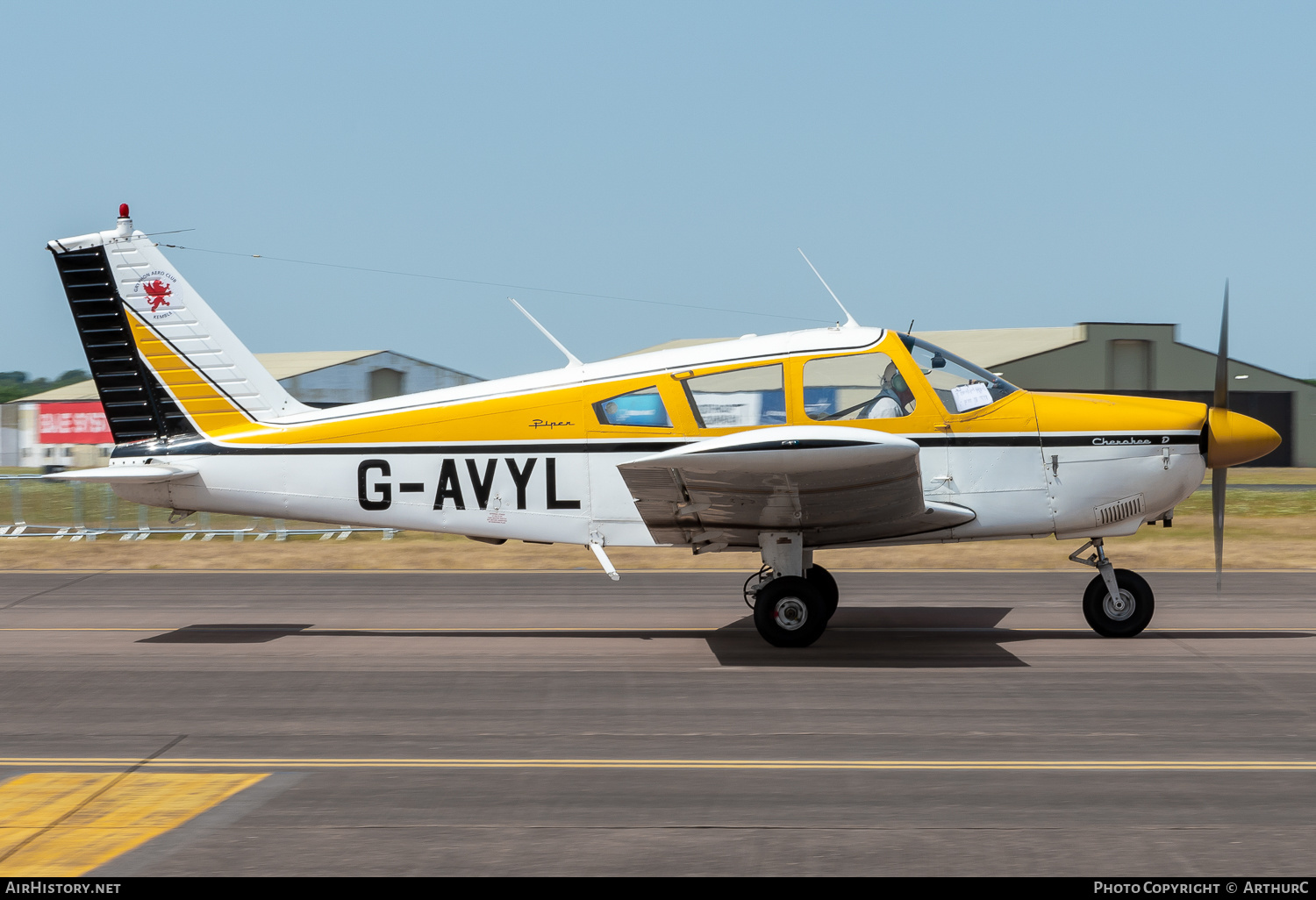 Aircraft Photo of G-AVYL | Piper PA-28-180 Cherokee D | Gryphon Aero Club | AirHistory.net #503631