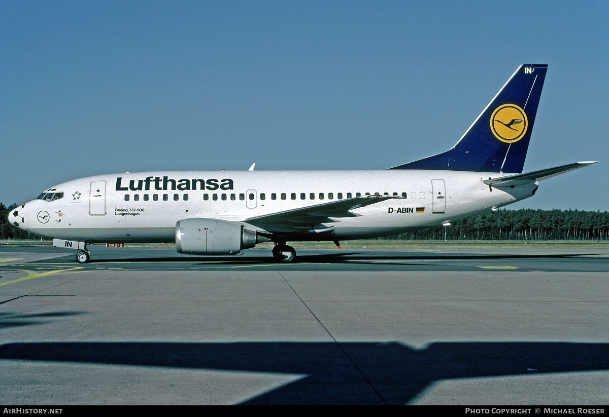 Aircraft Photo of D-ABIN | Boeing 737-530 | Lufthansa | AirHistory.net #503767