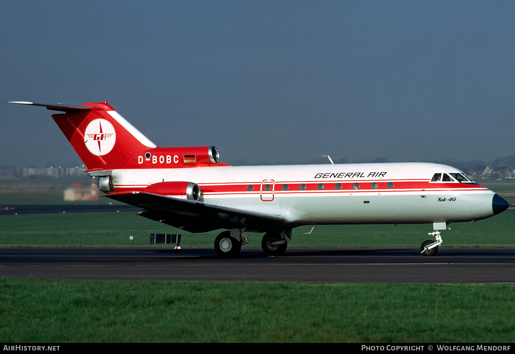 Aircraft Photo of D-BOBC | Yakovlev Yak-40FG | General Air | AirHistory.net #503937