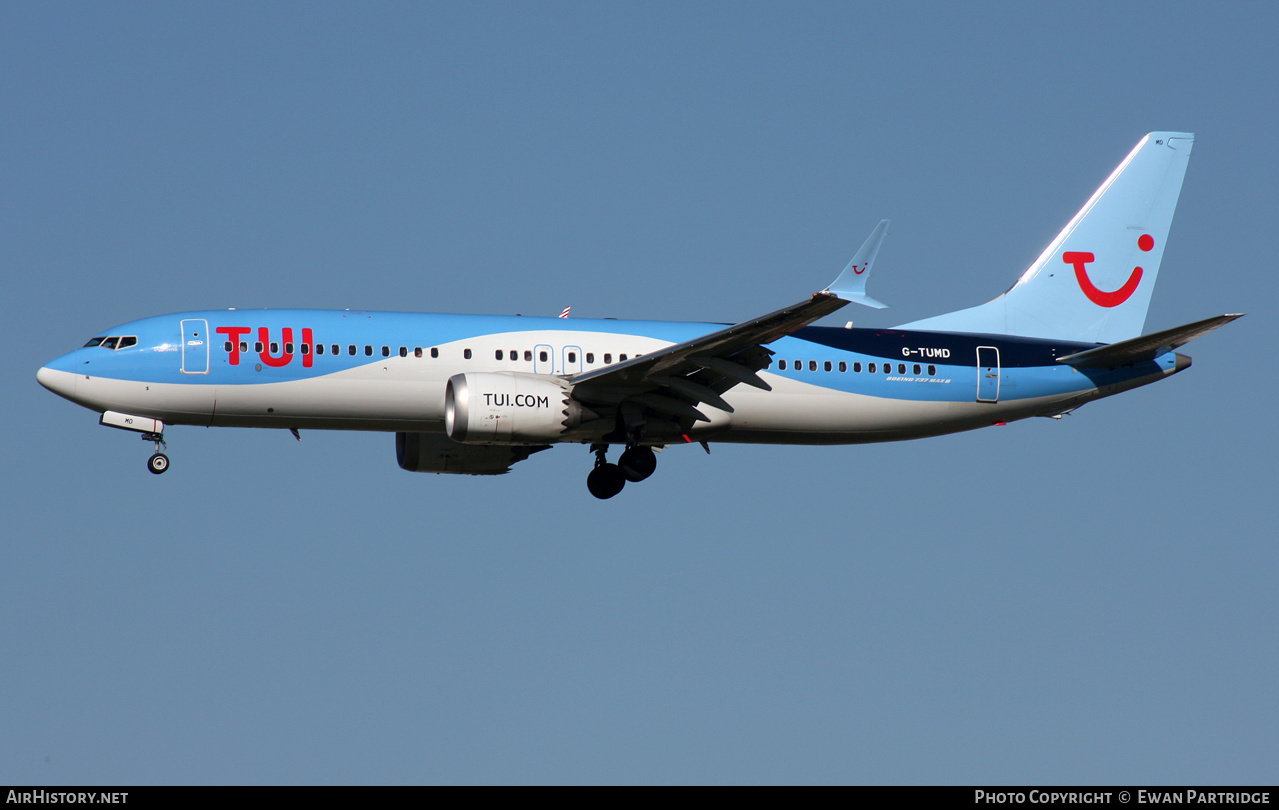 Aircraft Photo of G-TUMD | Boeing 737-8 Max 8 | TUI | AirHistory.net #504711