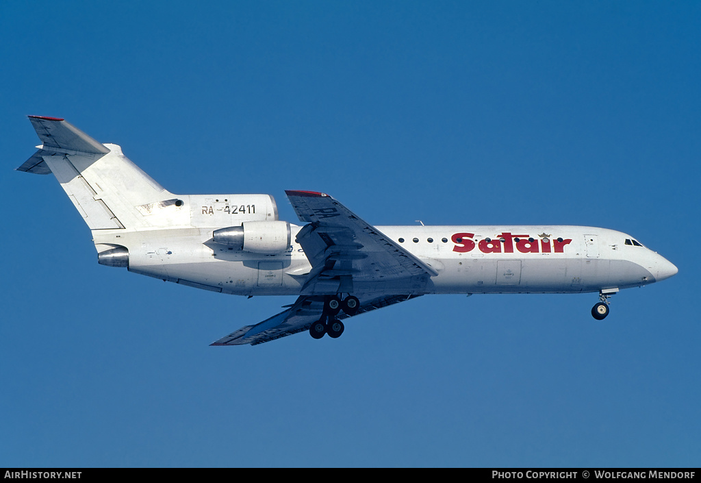 Aircraft Photo of RA-42411 | Yakovlev Yak-42D | Satair | AirHistory.net #505165