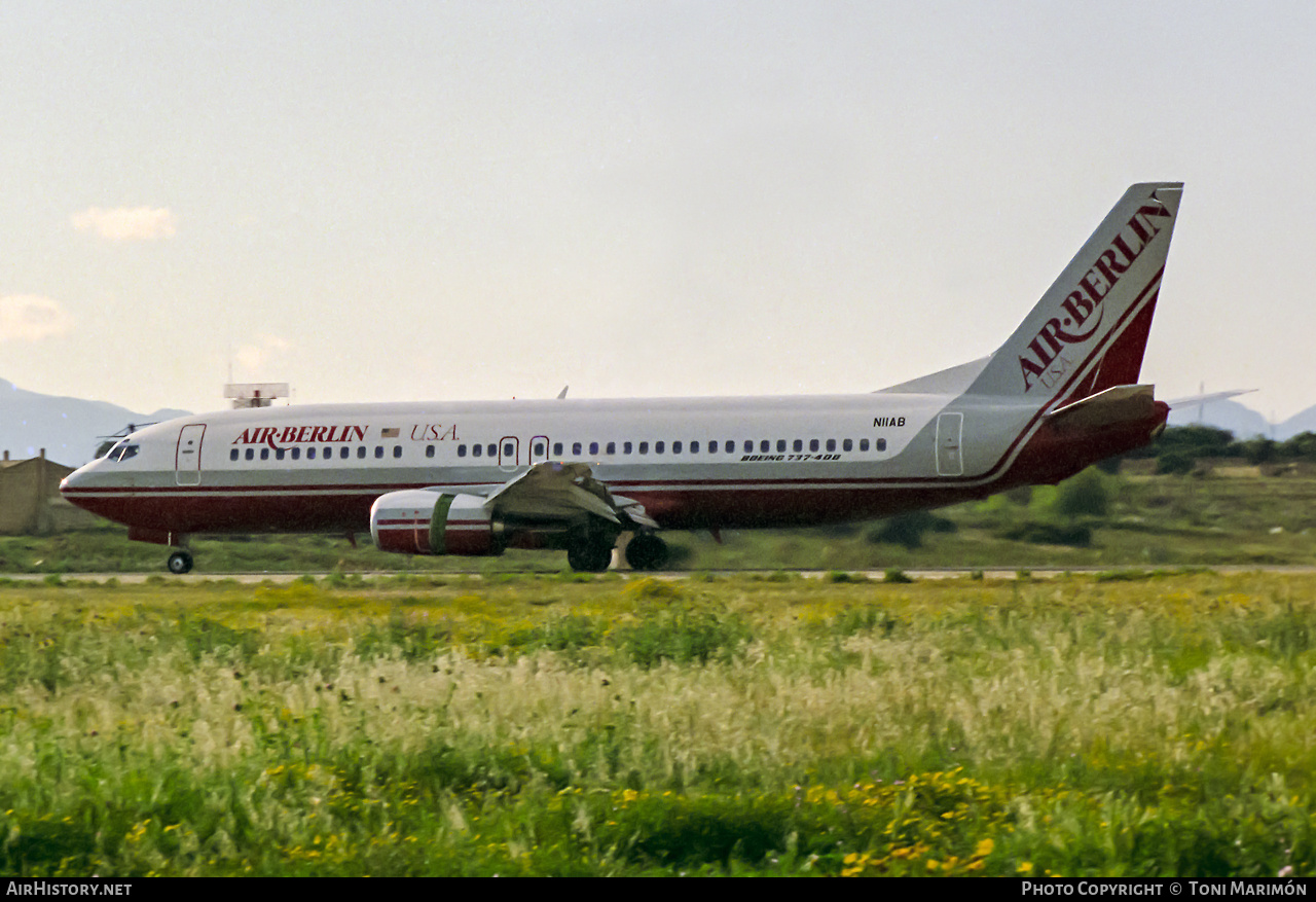 Aircraft Photo of N11AB | Boeing 737-4K5 | Air Berlin USA | AirHistory.net #505434