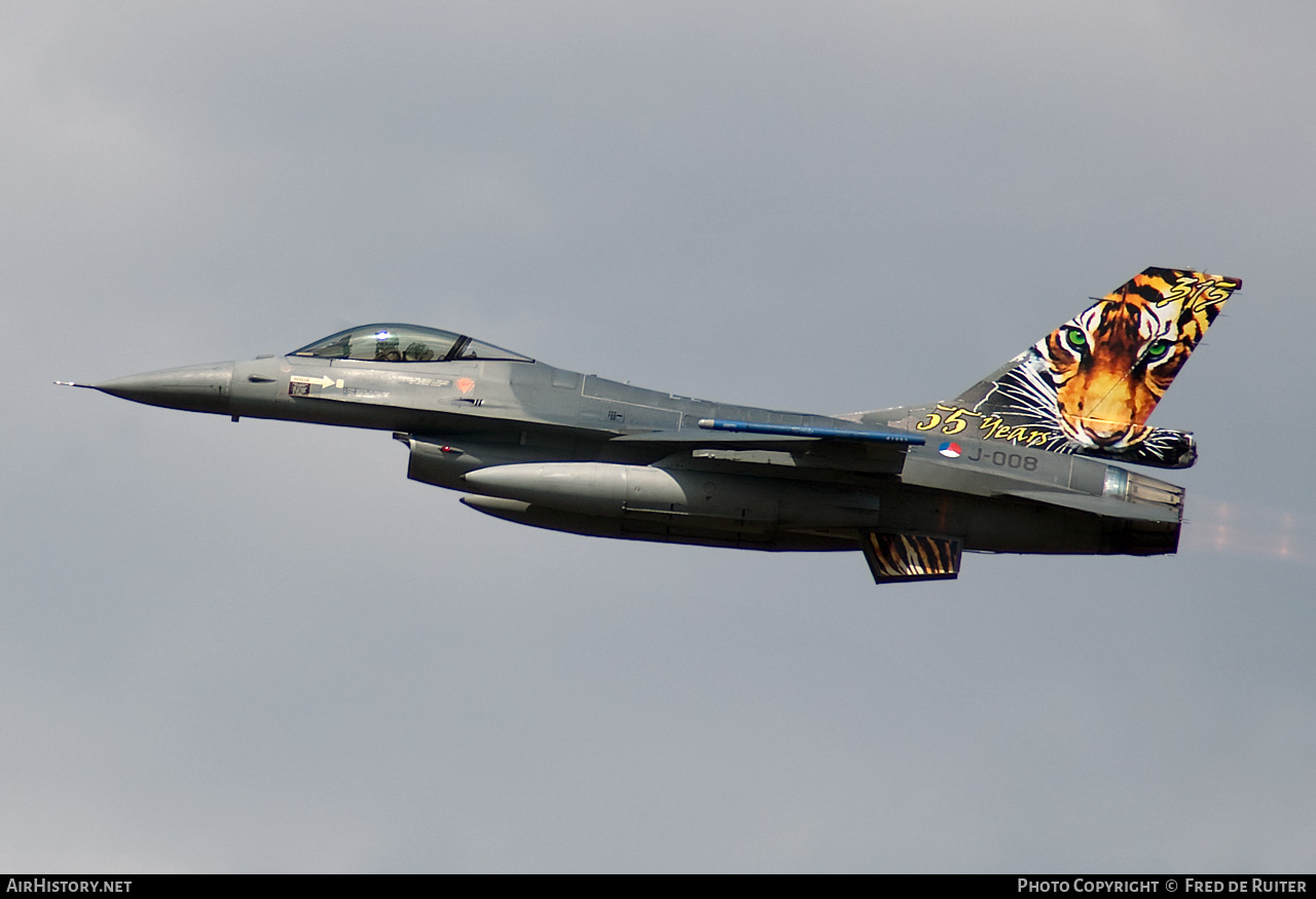 Aircraft Photo of J-008 | General Dynamics F-16AM Fighting Falcon | Netherlands - Air Force | AirHistory.net #505448