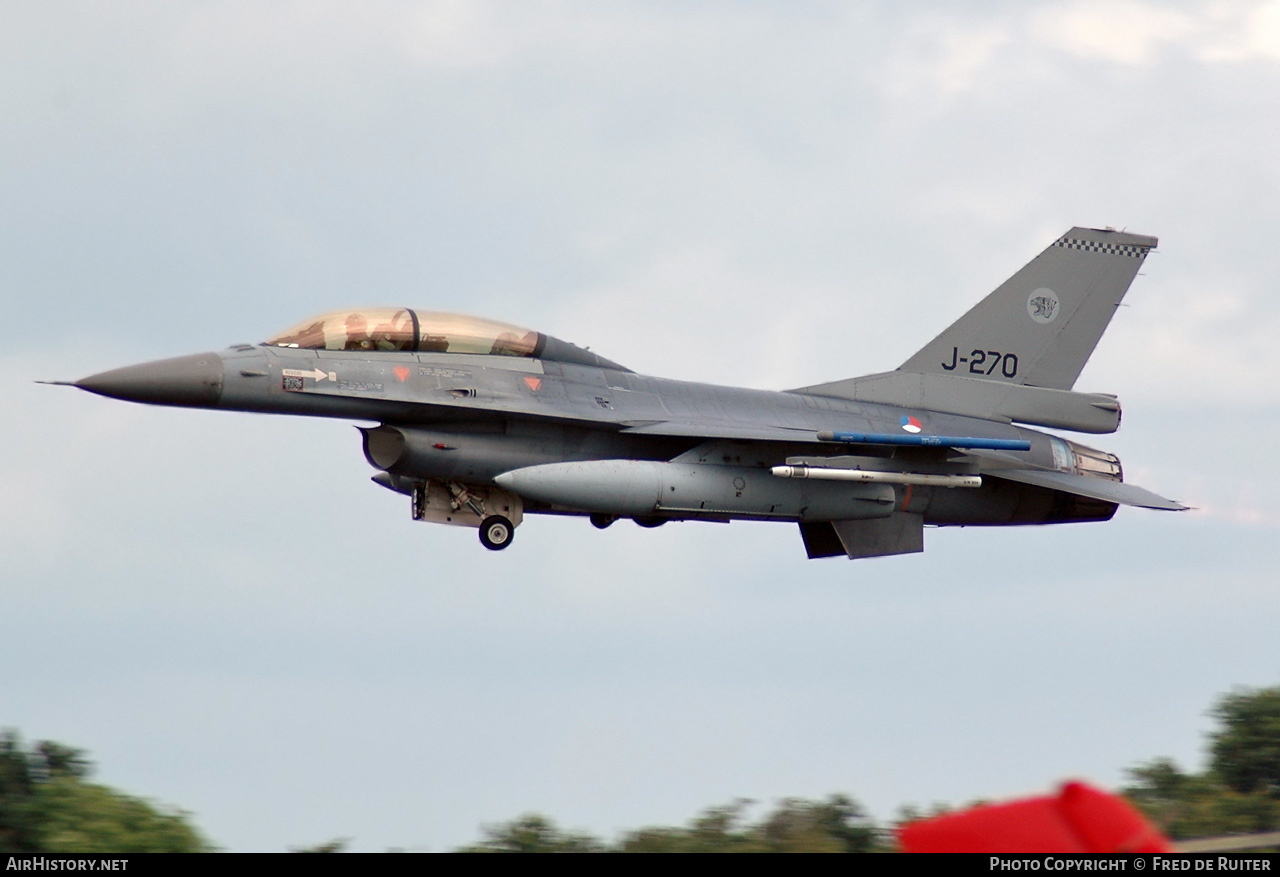 Aircraft Photo of J-270 | General Dynamics F-16BM Fighting Falcon | Netherlands - Air Force | AirHistory.net #505452