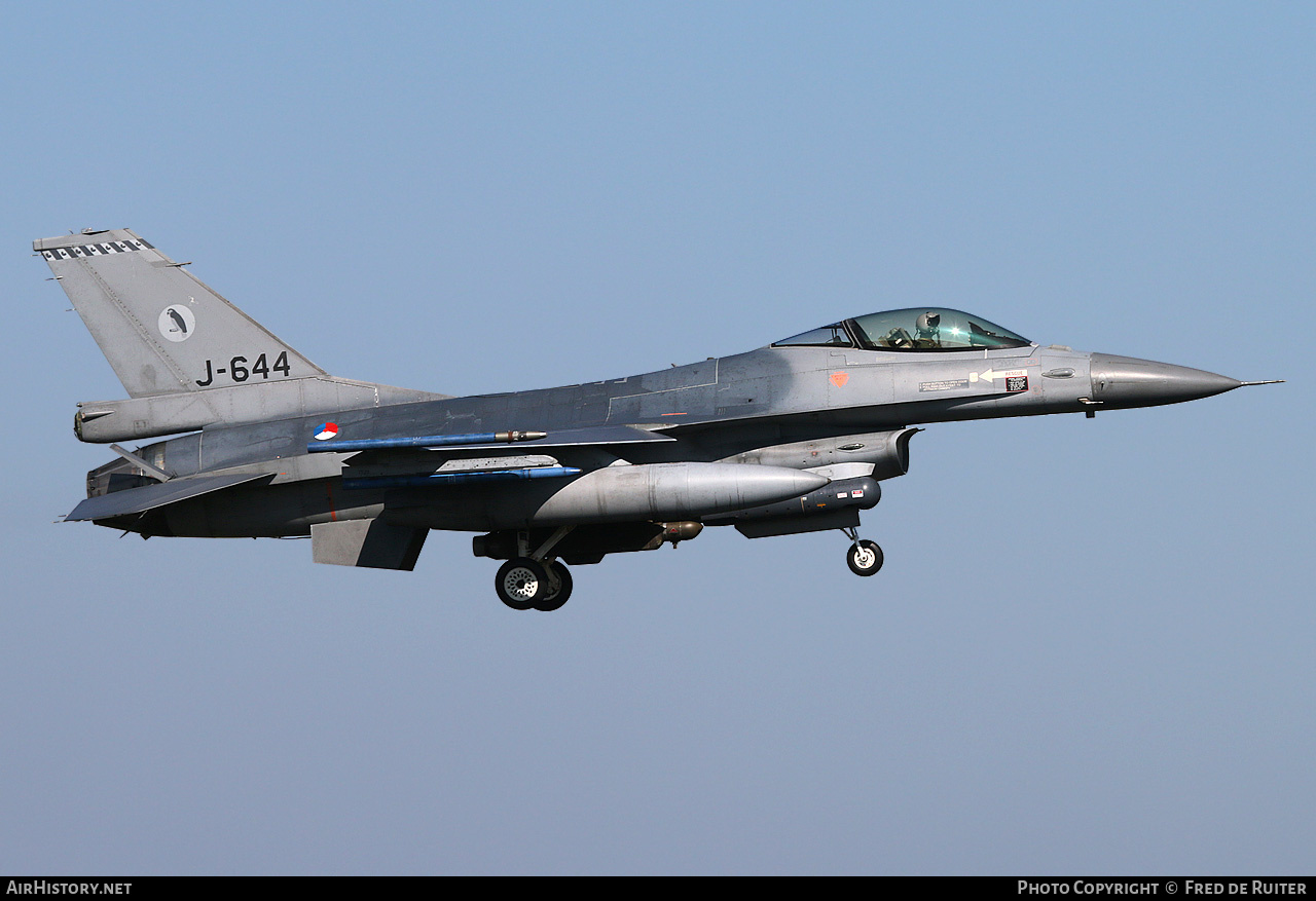 Aircraft Photo of J-644 | General Dynamics F-16AM Fighting Falcon | Netherlands - Air Force | AirHistory.net #505468