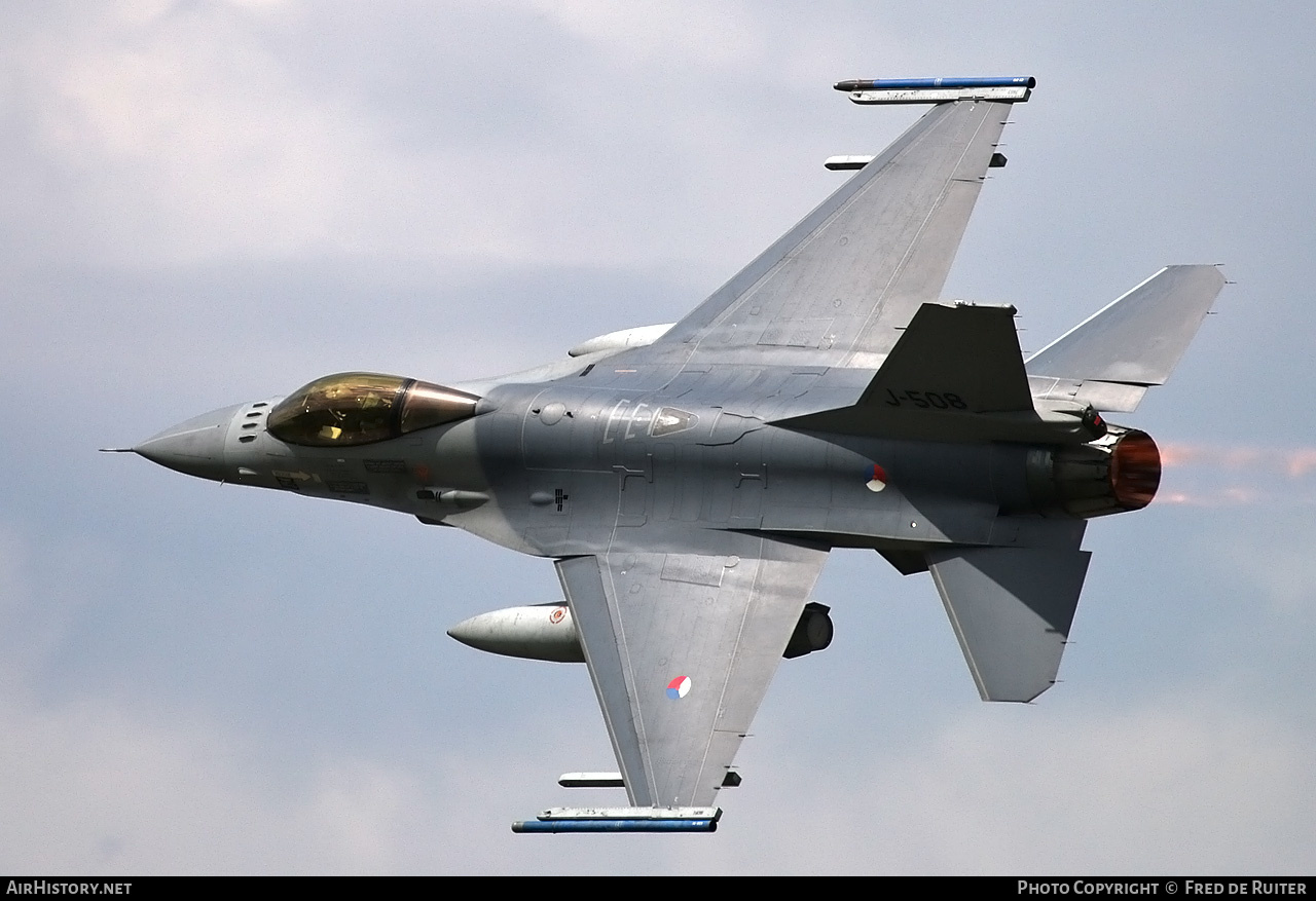 Aircraft Photo of J-508 | General Dynamics F-16A Fighting Falcon | Netherlands - Air Force | AirHistory.net #505488