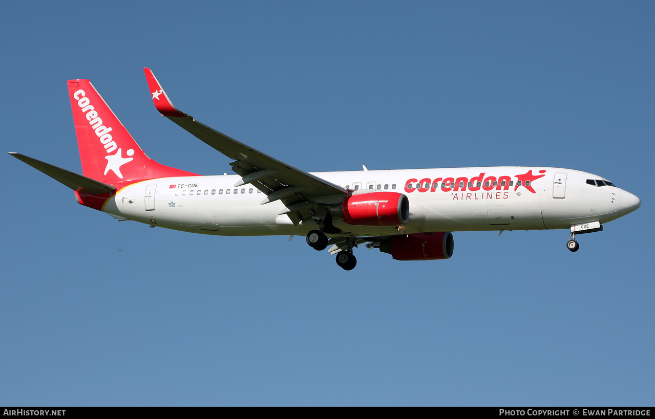 Aircraft Photo of TC-COE | Boeing 737-86J | Corendon Airlines | AirHistory.net #505546