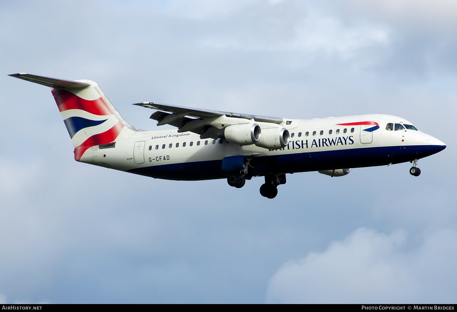 Aircraft Photo of G-CFAD | BAE Systems Avro 146-RJ100 | British Airways | AirHistory.net #506097