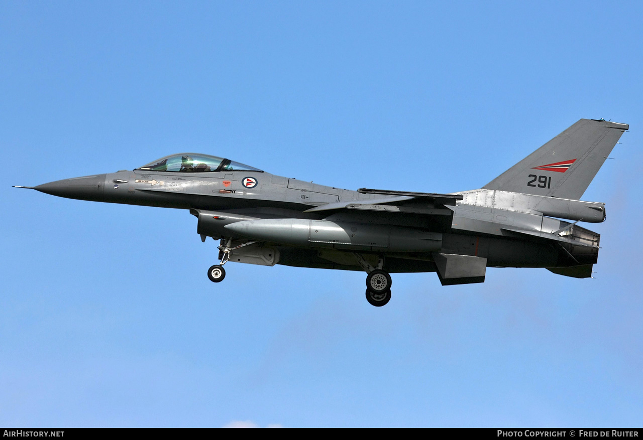Aircraft Photo of 291 | General Dynamics F-16AM Fighting Falcon | Norway - Air Force | AirHistory.net #506271