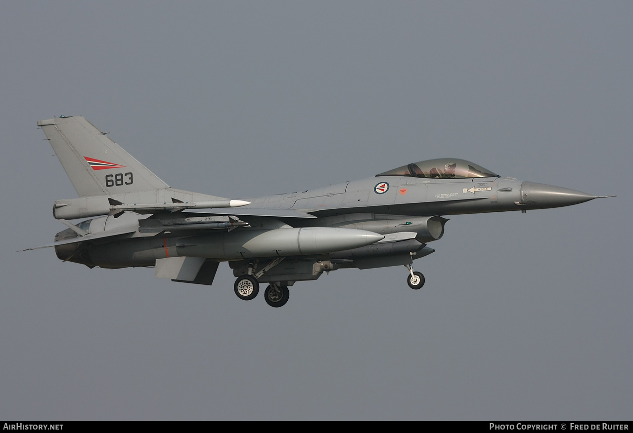 Aircraft Photo of 683 | General Dynamics F-16AM Fighting Falcon | Norway - Air Force | AirHistory.net #506317