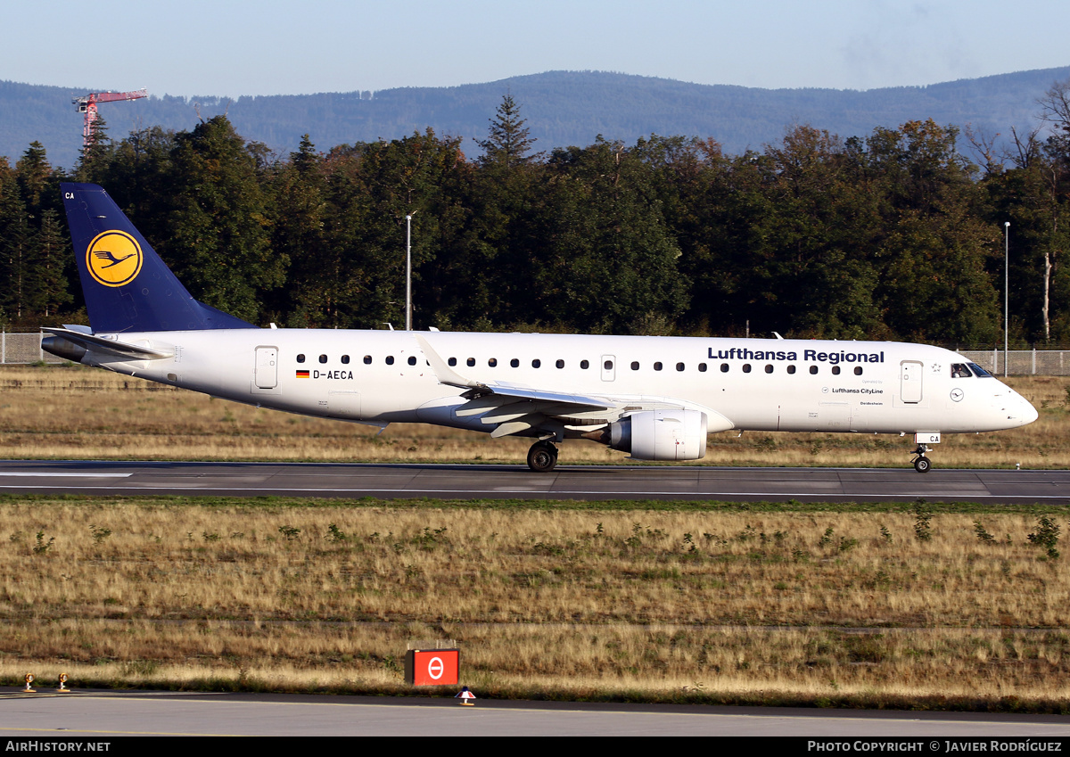 Aircraft Photo of D-AECA | Embraer 190LR (ERJ-190-100LR) | Lufthansa Regional | AirHistory.net #506618