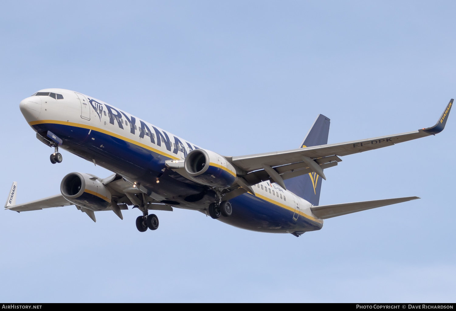 Aircraft Photo of EI-DPK | Boeing 737-8AS | Ryanair | AirHistory.net #507032