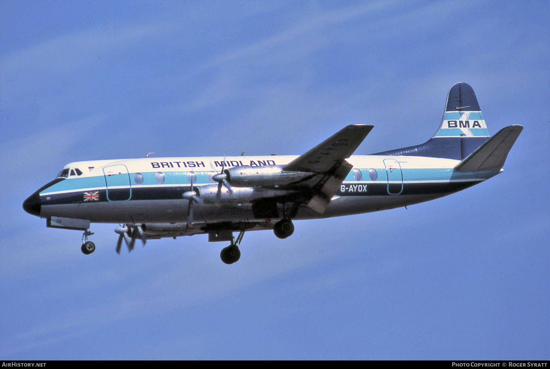 Aircraft Photo of G-AYOX | Vickers 814 Viscount | British Midland Airways - BMA | AirHistory.net #507179