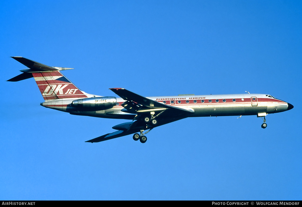 Aircraft Photo of OK-CFE | Tupolev Tu-134A | ČSA - Československé Aerolinie - Czechoslovak Airlines | AirHistory.net #507311