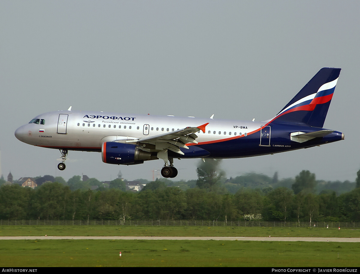 Aircraft Photo of VP-BWA | Airbus A319-111 | Aeroflot - Russian Airlines | AirHistory.net #507398