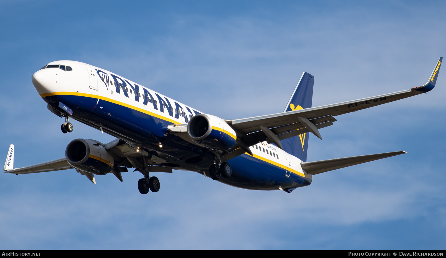Aircraft Photo of EI-EVM | Boeing 737-8AS | Ryanair | AirHistory.net #507414