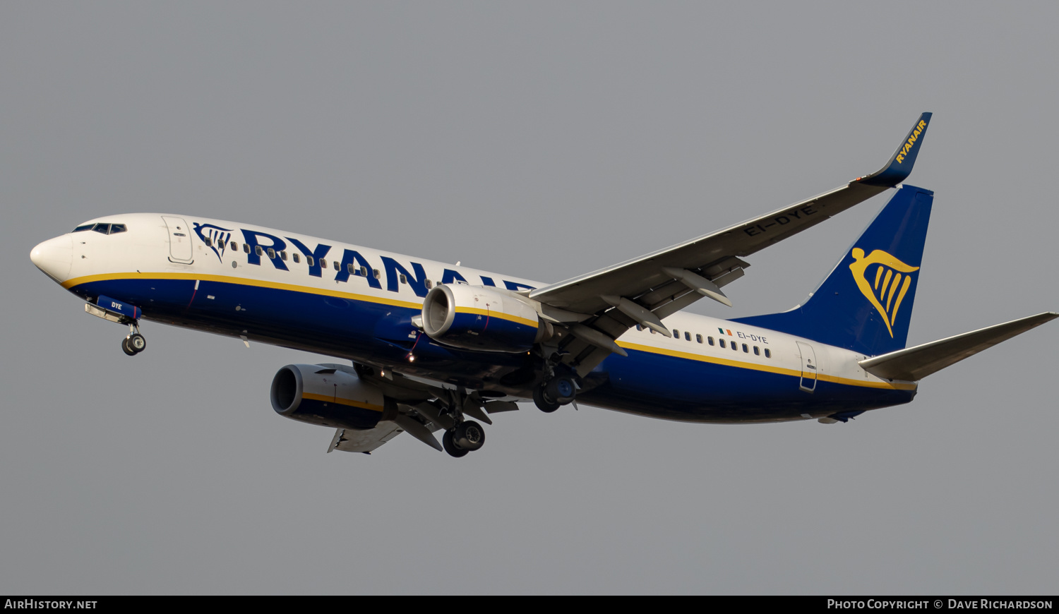 Aircraft Photo of EI-DYE | Boeing 737-8AS | Ryanair | AirHistory.net #507437