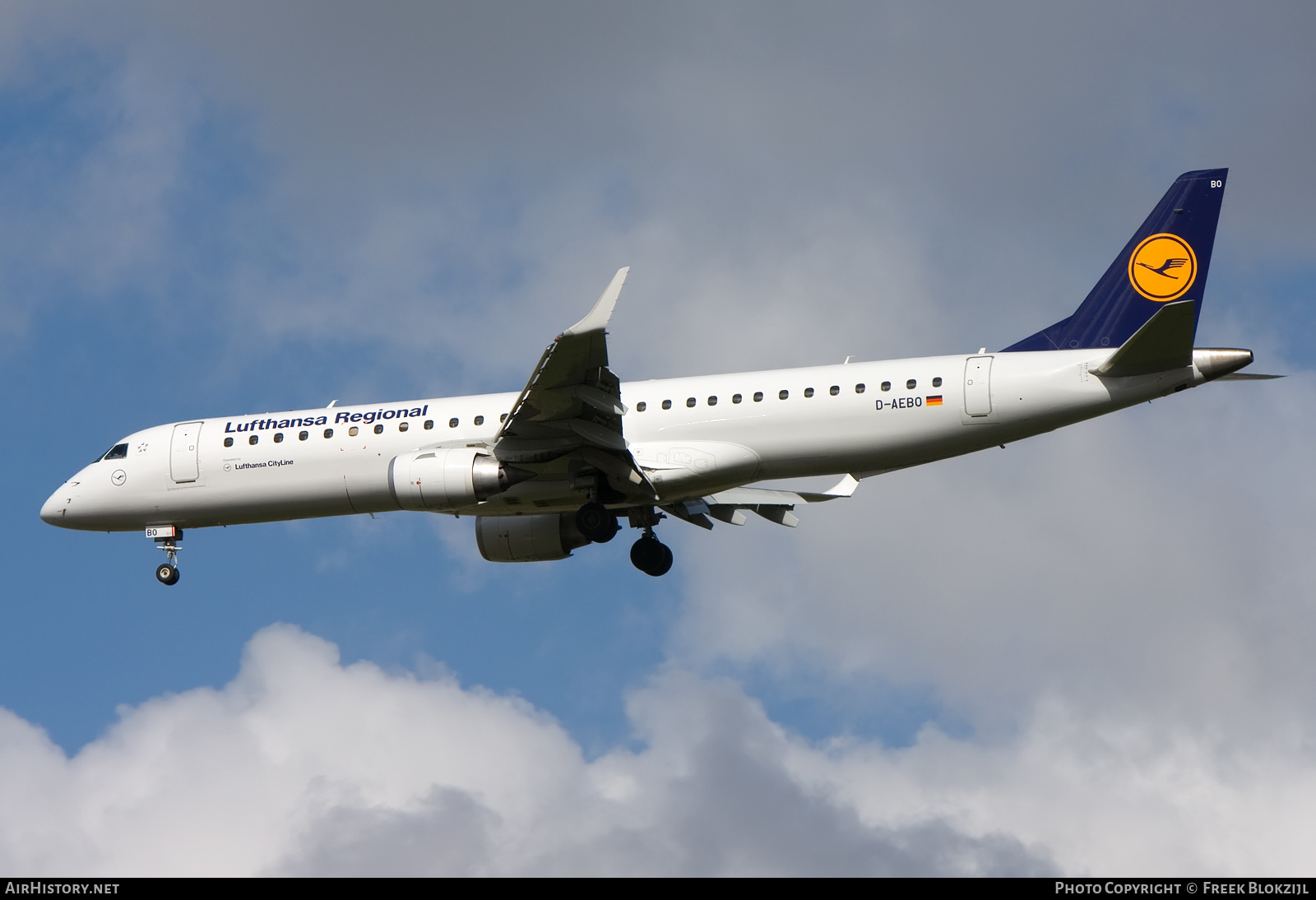 Aircraft Photo of D-AEBO | Embraer 195LR (ERJ-190-200LR) | Lufthansa Regional | AirHistory.net #507791