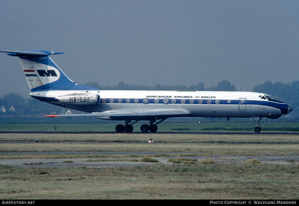 Aircraft Photo of HA-LBF | Tupolev Tu-134 | Malév - Hungarian Airlines | AirHistory.net #507822