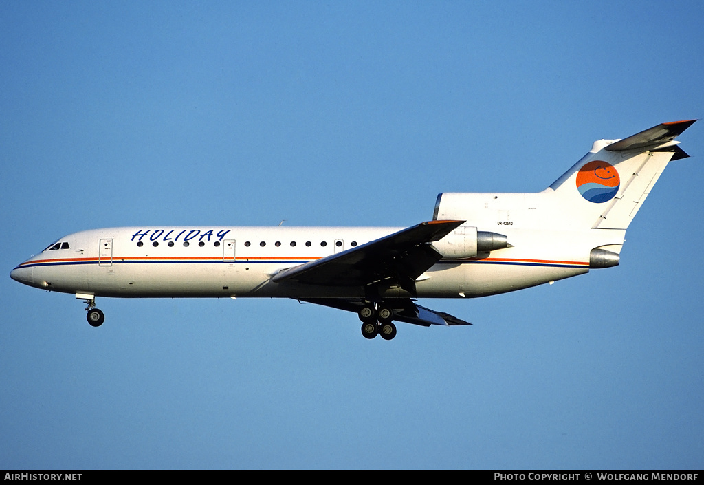 Aircraft Photo of UR-42540 | Yakovlev Yak-42D | Holiday Airlines | AirHistory.net #507829