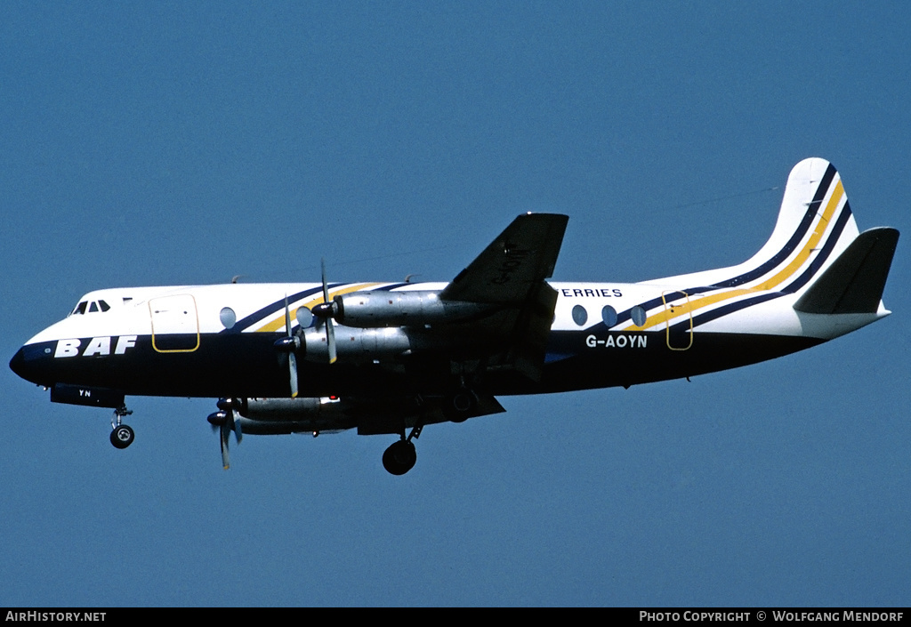 Aircraft Photo of G-AOYN | Vickers 806 Viscount | British Air Ferries - BAF | AirHistory.net #507919
