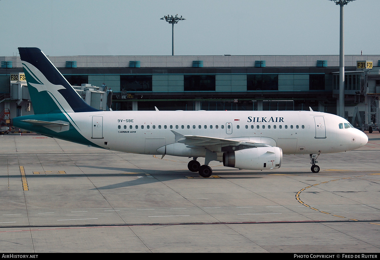 Aircraft Photo of 9V-SBE | Airbus A319-132 | SilkAir | AirHistory.net #507937