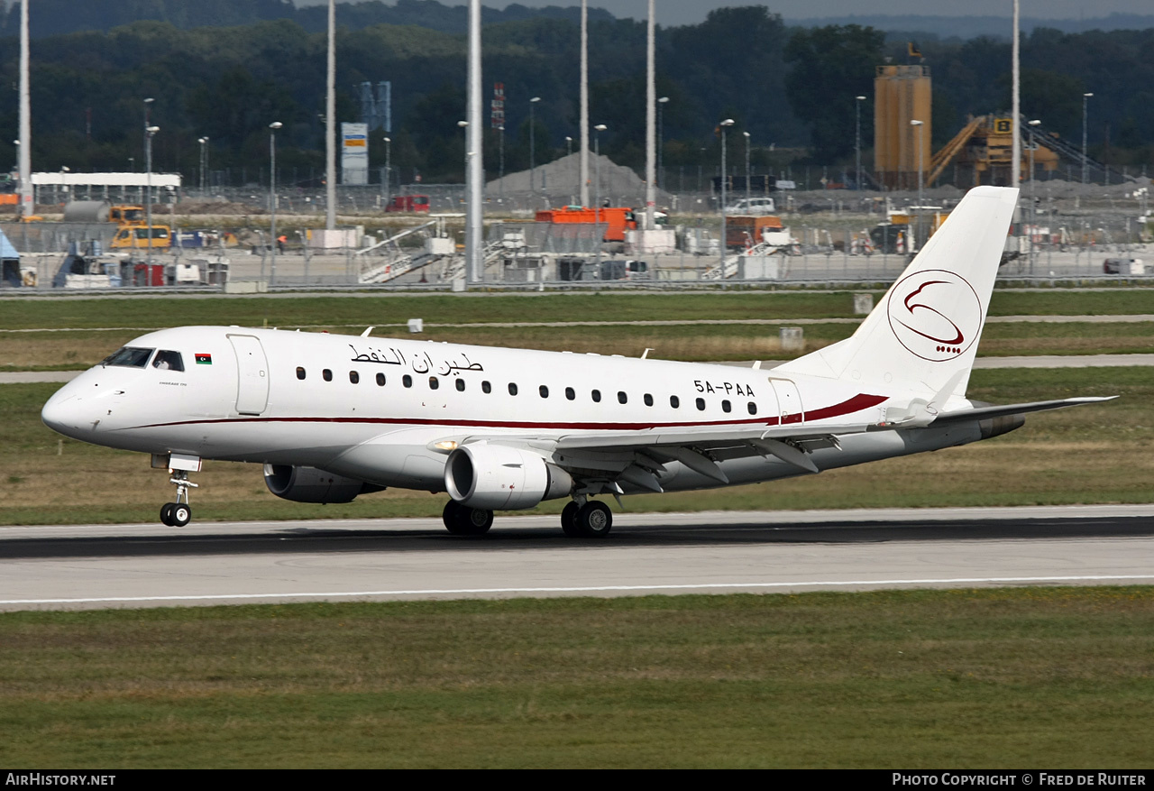 Aircraft Photo of 5A-PAA | Embraer 170LR (ERJ-170-100LR) | Petro Air | AirHistory.net #508014