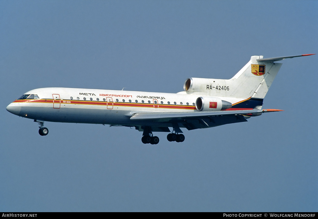 Aircraft Photo of RA-42406 | Yakovlev Yak-42D | Meta Aviotransport Macedonia | AirHistory.net #508224