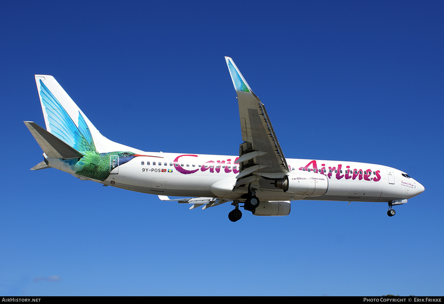 Aircraft Photo of 9Y-POS | Boeing 737-8Q8 | Caribbean Airlines | AirHistory.net #508243