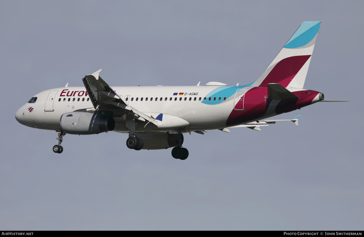 Aircraft Photo of D-AGWG | Airbus A319-132 | Eurowings | AirHistory.net #508321