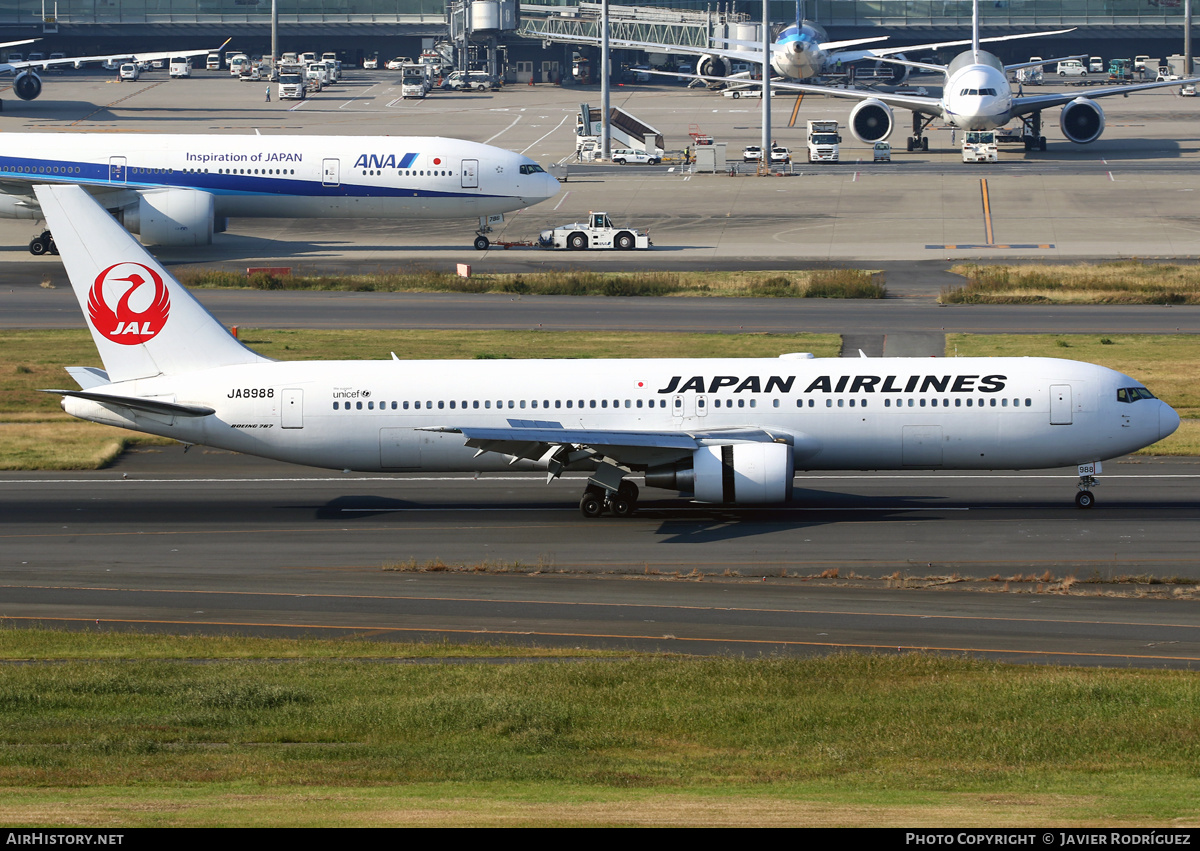 Aircraft Photo of JA8988 | Boeing 767-346 | Japan Airlines - JAL | AirHistory.net #508330