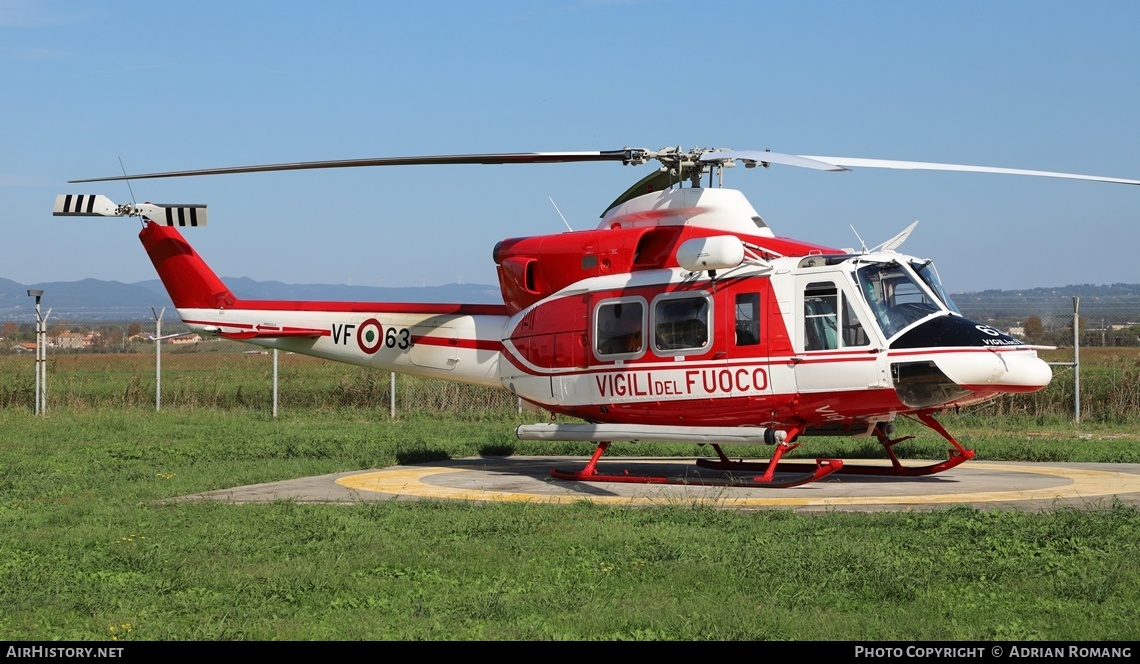 Aircraft Photo of VF-63 / I-VFOR | Agusta AB-412EP | Italy - Vigili del Fuoco | AirHistory.net #508500