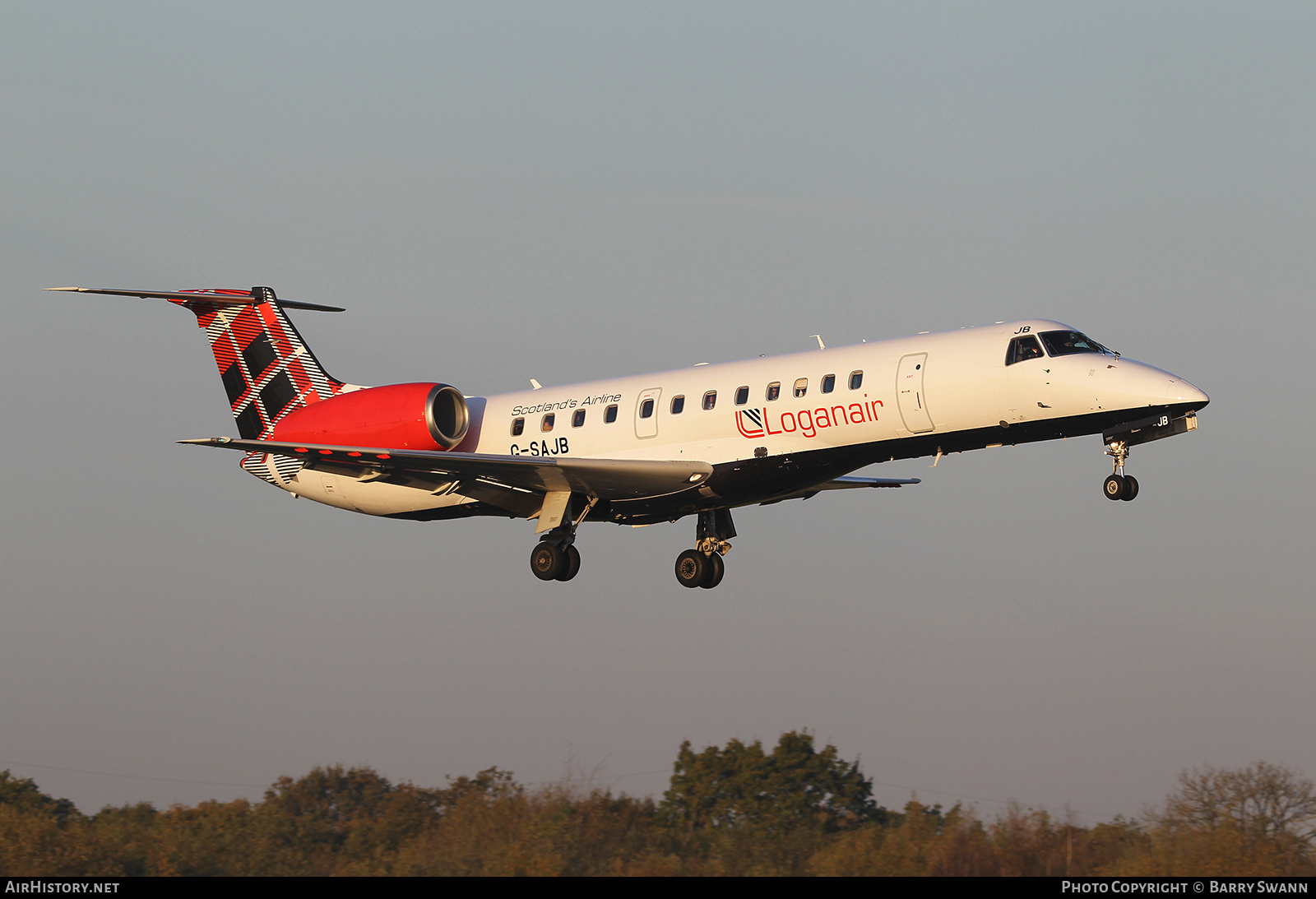 Aircraft Photo of G-SAJB | Embraer ERJ-135ER (EMB-135ER) | Loganair | AirHistory.net #508618