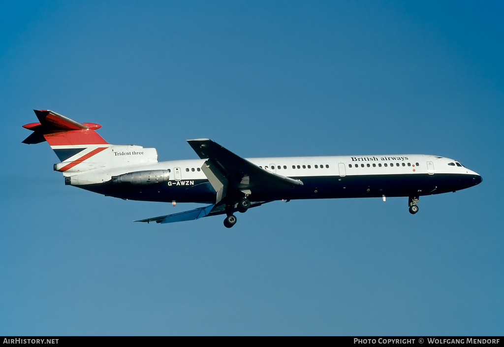 Aircraft Photo of G-AWZN | Hawker Siddeley HS-121 Trident 3B | British Airways | AirHistory.net #509052