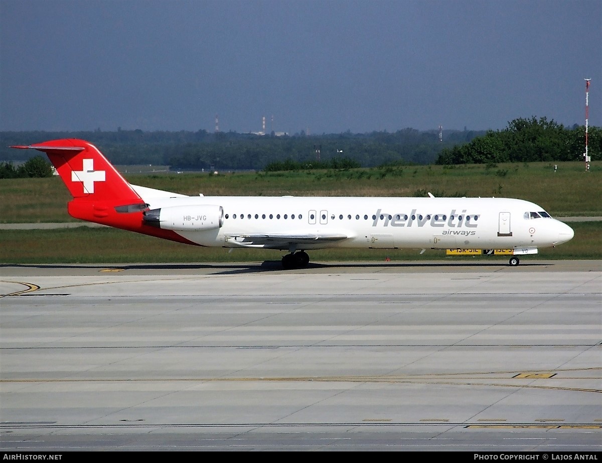 Aircraft Photo of HB-JVG | Fokker 100 (F28-0100) | Helvetic Airways | AirHistory.net #509353