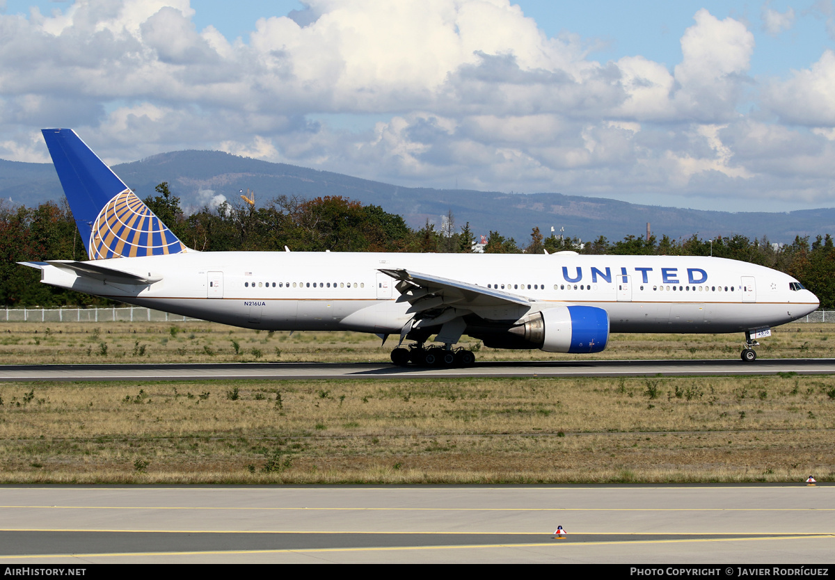 Aircraft Photo of N216UA | Boeing 777-222/ER | United Airlines | AirHistory.net #509407