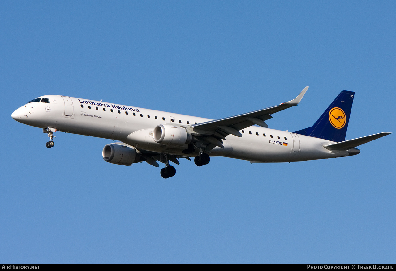 Aircraft Photo of D-AEBQ | Embraer 195LR (ERJ-190-200LR) | Lufthansa Regional | AirHistory.net #509508